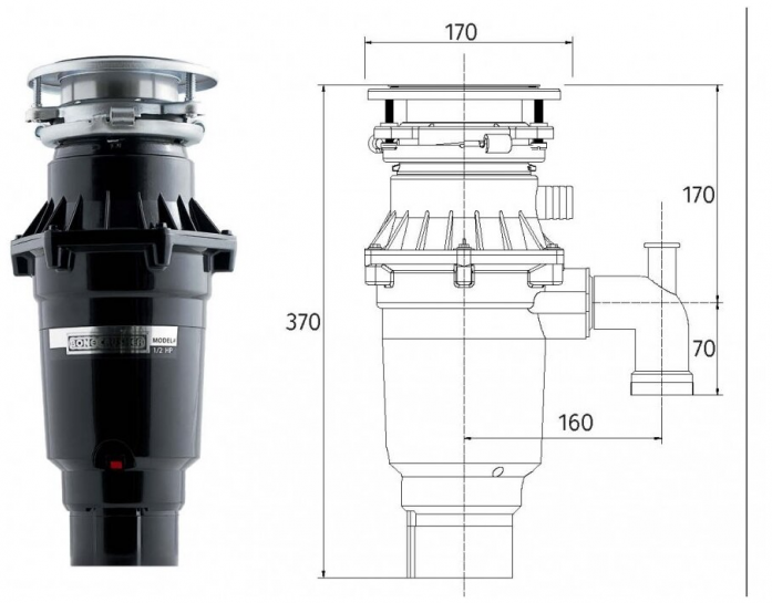 Измельчитель пищевых отходов Bone Crusher 810 SL/Slim line в магазине «На диване» в Калуге  — Выгодная цена