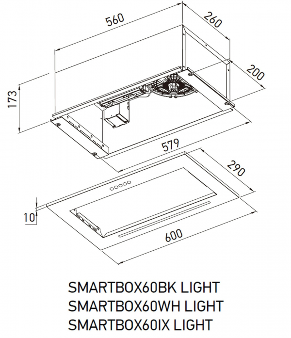 Вытяжка полновстраиваемая Meferi SMARTBOX60IX LIGHT в магазине «На диване» в Калуге  — Выгодная цена